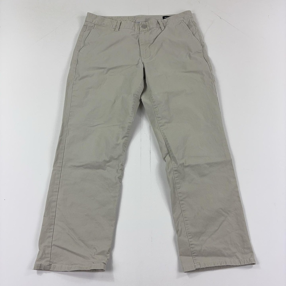 Bonobos Pants Mens 34x30 Beige Stretch Chino Flat Front Straight Casual Pockets